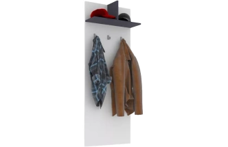 Вешалка настенная Омега, Белый / Чёрный графит