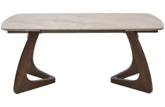 Обеденный раздвижной стол Dakar 180, Gloss Amber Jade Solid Ceramic, орех