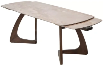 Обеденный раздвижной стол Dakar 180, Gloss Amber Jade Solid Ceramic, орех