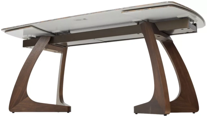 Обеденный раздвижной стол Dakar 180, Gloss Amber Jade Solid Ceramic, орех