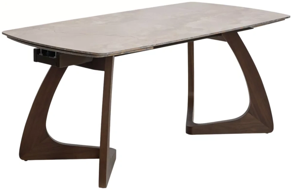 Обеденный раздвижной стол Dakar 180, Gloss Amber Jade Solid Ceramic, орех