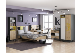 Стол компьютерный  Нобира, антрацит / дуб ирландский