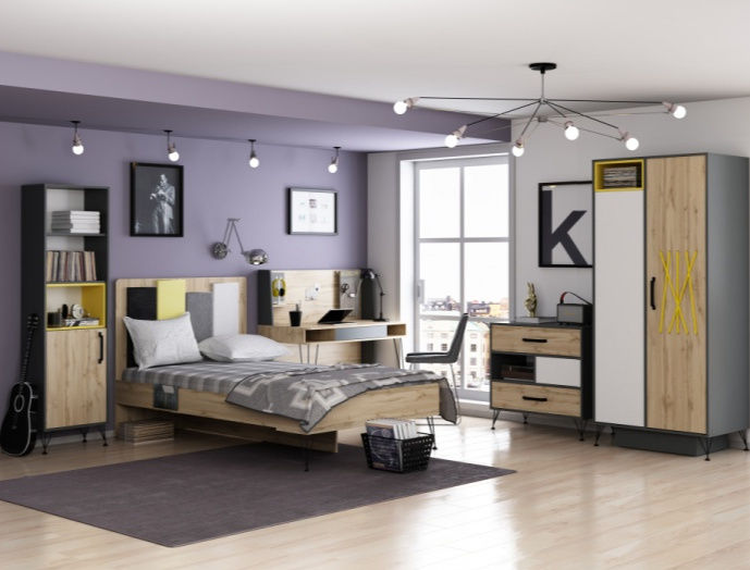 Стол компьютерный  Нобира, антрацит / дуб ирландский