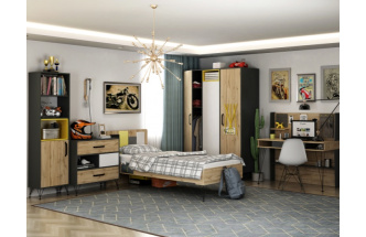 Стол компьютерный  Нобира, антрацит / дуб ирландский