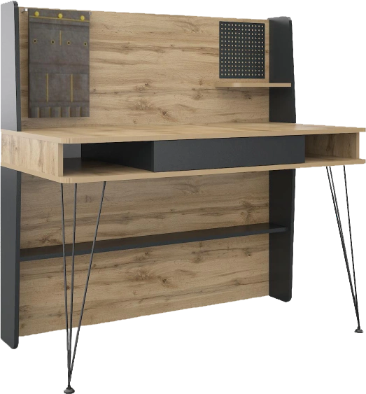 Стол компьютерный  Нобира, антрацит / дуб ирландский