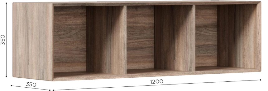 Полка навесная Электра 1200, вяз дымчатый