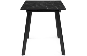 Кухонный раздвижной стол Агни, 110(140)х68х76, ЛДСП, файерстоун / черный матовый