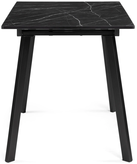 Кухонный раздвижной стол Агни, 110(140)х68х76, ЛДСП, файерстоун / черный матовый