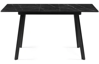 Кухонный раздвижной стол Агни, 110(140)х68х76, ЛДСП, файерстоун / черный матовый