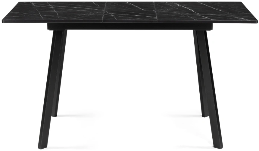Кухонный раздвижной стол Агни, 110(140)х68х76, ЛДСП, файерстоун / черный матовый