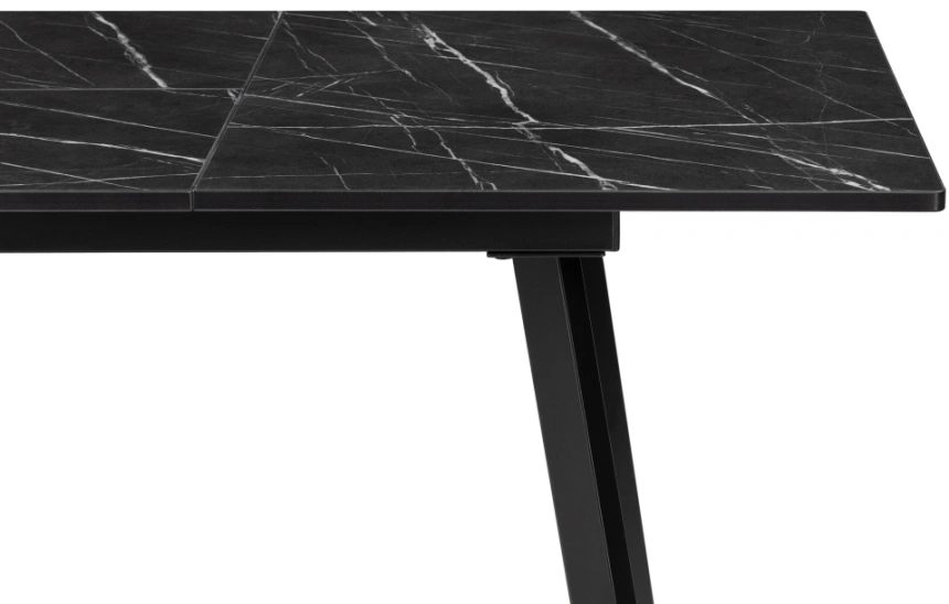 Кухонный раздвижной стол Агни, 110(140)х68х76, ЛДСП, файерстоун / черный матовый