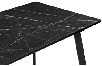 Кухонный раздвижной стол Агни, 110(140)х68х76, ЛДСП, файерстоун / черный матовый