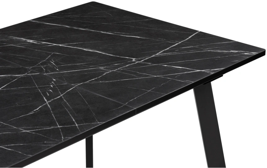 Кухонный раздвижной стол Агни, 110(140)х68х76, ЛДСП, файерстоун / черный матовый
