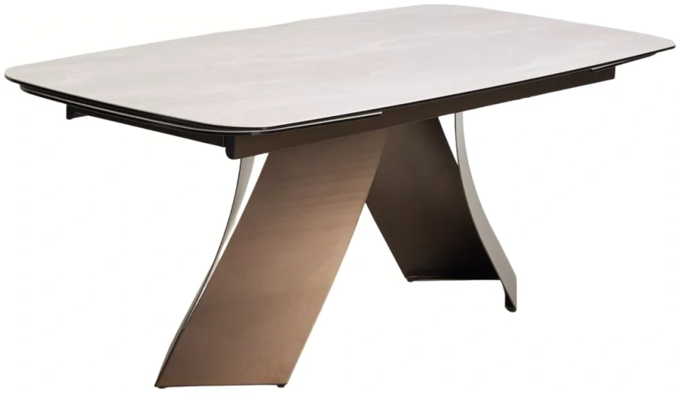 Обеденный раздвижной стол Yon 180 TL-109, испанская керамика, шоколадное золото каркас