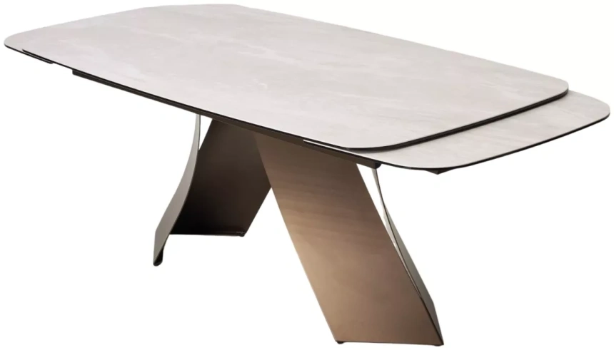 Обеденный раздвижной стол Yon 180 TL-109, испанская керамика, шоколадное золото каркас