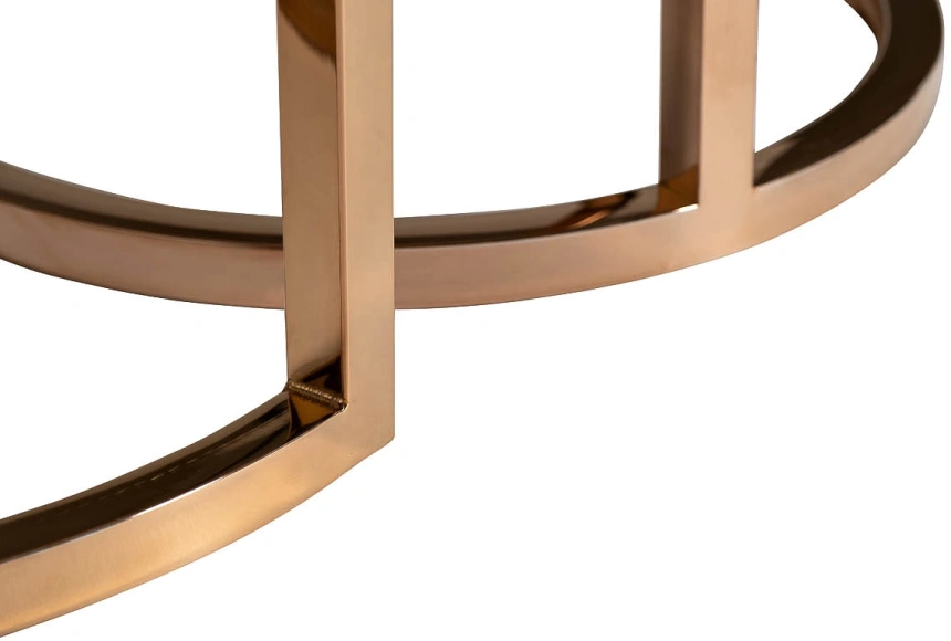 ​Комплект журнальных столов 57EL-ET101B, 60x60x63, искусственный мрамор, белый мрамор / золото