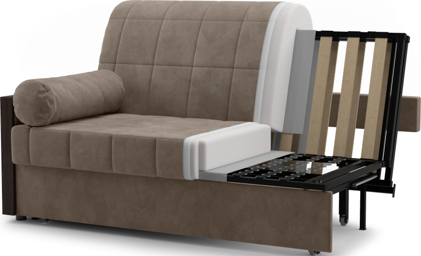 Диван прямой Токио 140, модель 062, Ultra Beige (бежевый) / венге