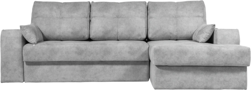 Диван угловой Остин, ткань Tornado silver, угол правый, Рамух белый