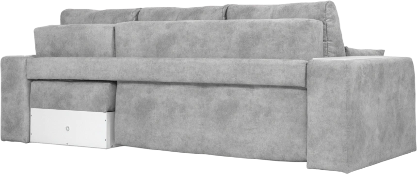 Диван угловой Остин, ткань Tornado silver, угол правый, Рамух белый