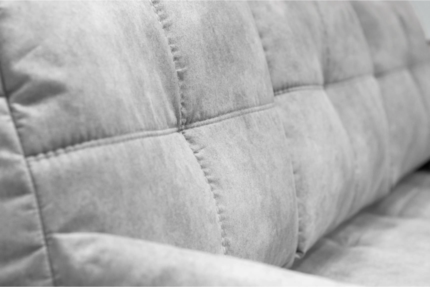 Диван угловой Остин, ткань Tornado silver, угол правый, Рамух белый