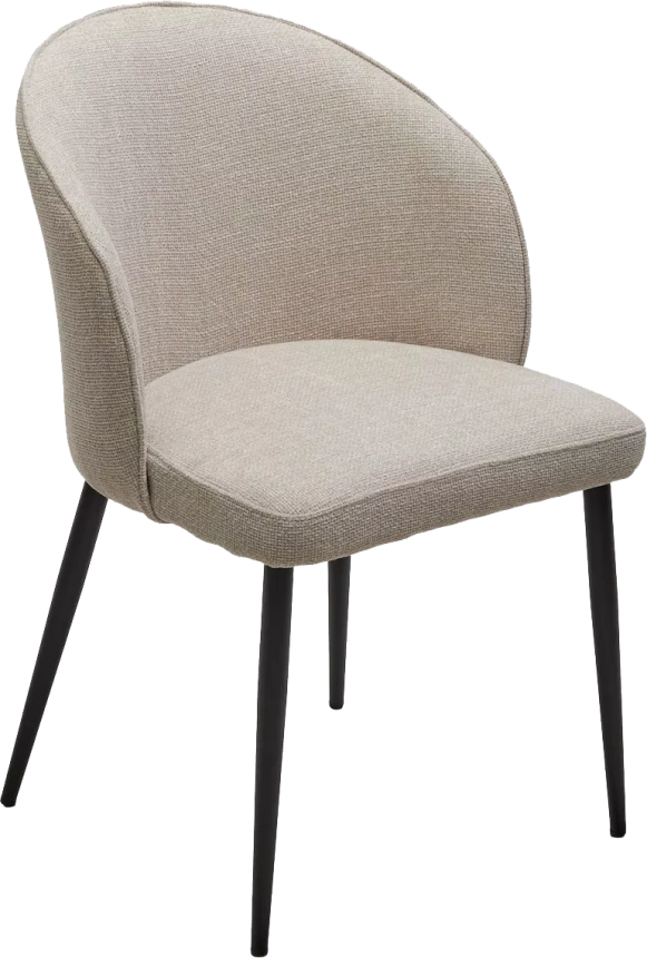 Стул Gloria, мягкий, White Chacha-140, ткань, черный каркас