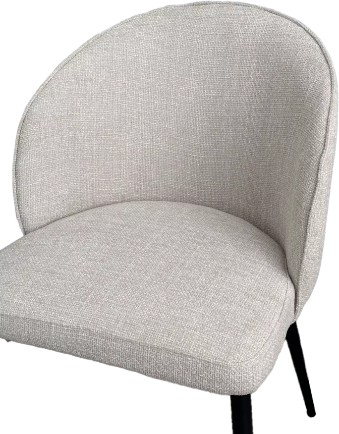 Стул Gloria, мягкий, White Chacha-140, ткань, черный каркас