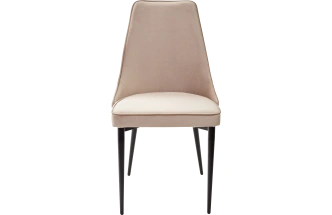 Стул Nepal-P, мягкий, бежевый #5, велюр, черный каркас 