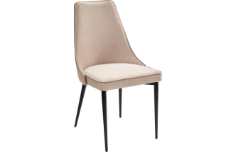 Стул Nepal-P, мягкий, бежевый #5, велюр, черный каркас 