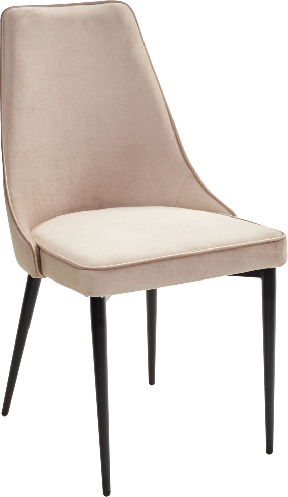 Стул Nepal-P, мягкий, бежевый #5, велюр, черный каркас 