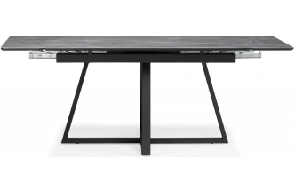 Обеденный раздвижной стол Памелла 140(200), керамика, серый мрамор / черный