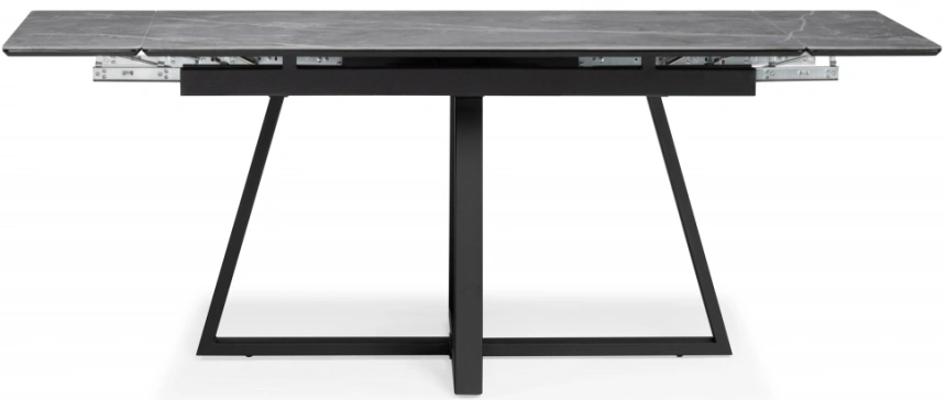 Обеденный раздвижной стол Памелла 140(200), керамика, серый мрамор / черный