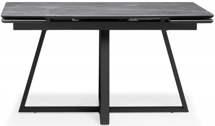 Обеденный раздвижной стол Памелла 140(200), керамика, серый мрамор / черный