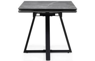 Обеденный раздвижной стол Памелла 140(200), керамика, серый мрамор / черный