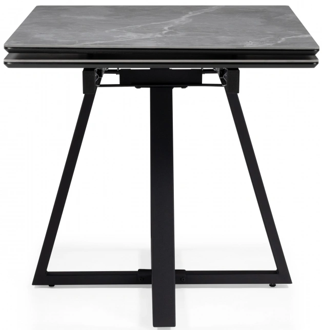 Обеденный раздвижной стол Памелла 140(200), керамика, серый мрамор / черный