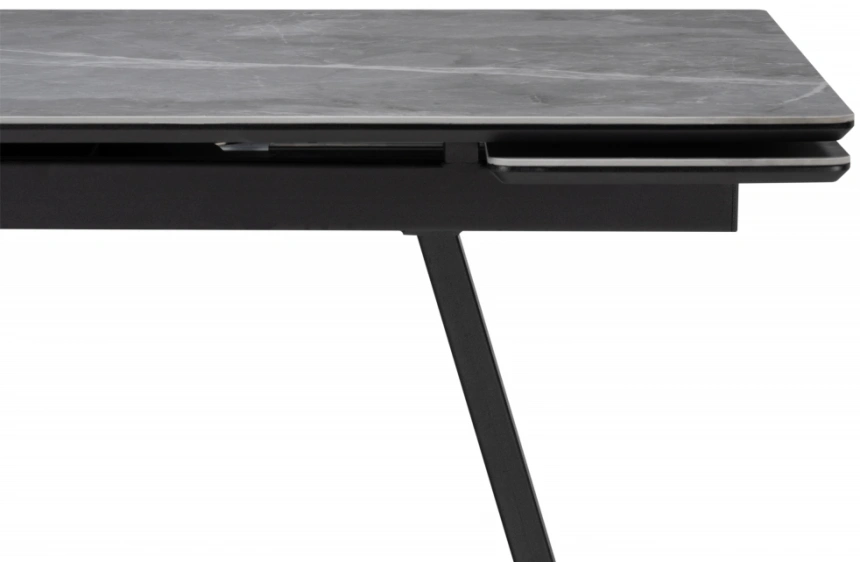 Обеденный раздвижной стол Памелла 140(200), керамика, серый мрамор / черный