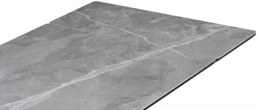 Обеденный раздвижной стол Памелла 140(200), керамика, серый мрамор / черный