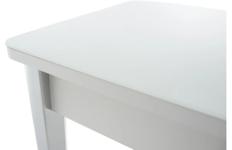 Кухонный стол Гамбург, белый, стекло СВ, каркас хром