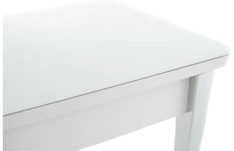 Кухонный стол Гамбург, белый, стекло СВ, каркас хром