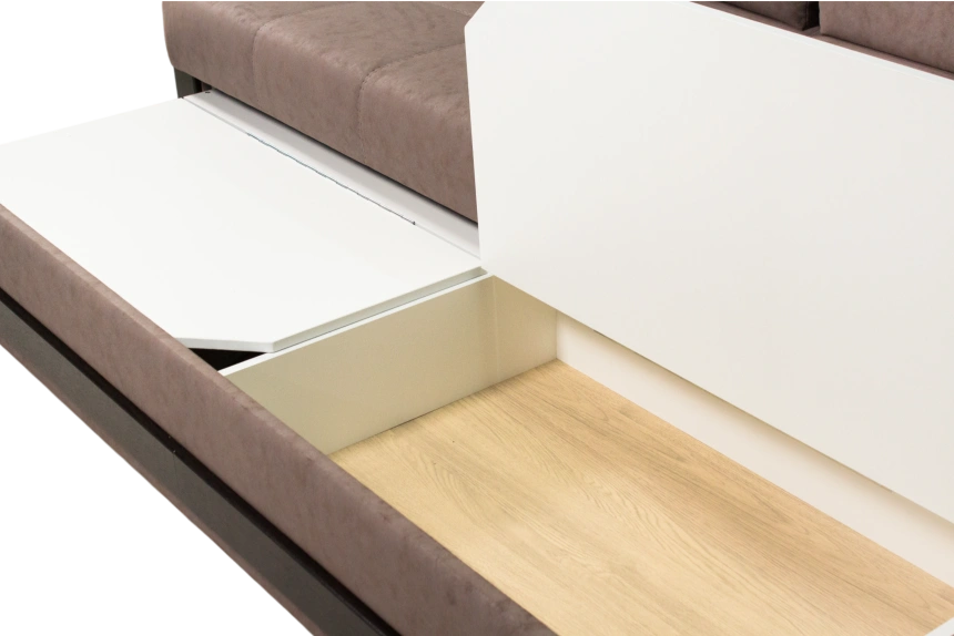 Диван прямой Адель 2, Подушки Ankona 02, основная ткань Ankona 09, декор Венге