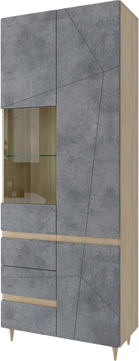 Модульная гостиная Киото, дуб небраска / бетон тёмный