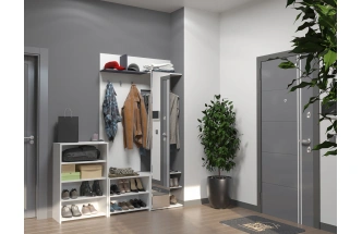 Модульная прихожая Омега, белый / чёрный графит