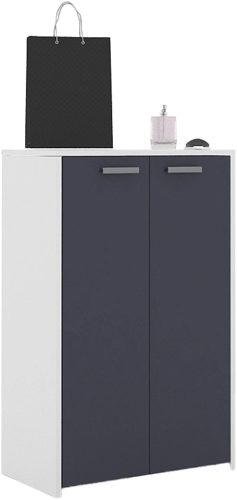 Модульная прихожая Омега, белый / чёрный графит