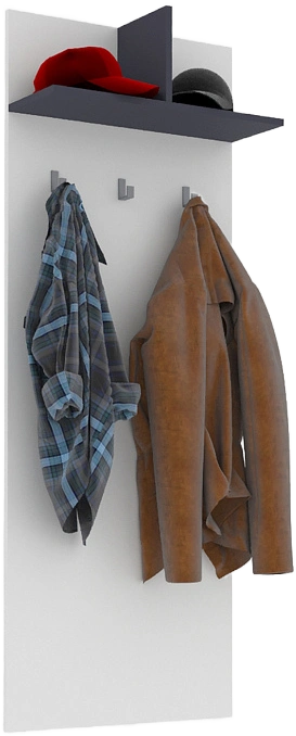 Модульная прихожая Омега, белый / чёрный графит