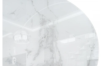 Кухонный стол Норфолк, 100x100x78, стекло, белый мрамор / белый