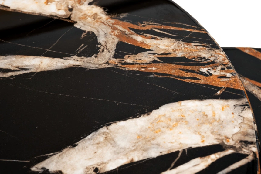 Комплект журнальных столов 57EL-ET101B-BL, 60x60x63, искусственный мрамор, черный мрамор / золото