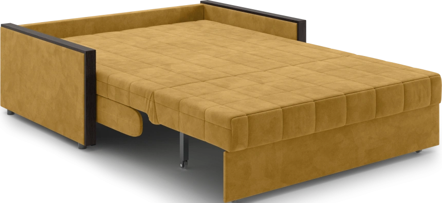 ​Диван прямой Токио 140, модель 062, Ultra Mustard​ (соломенный​) / венге