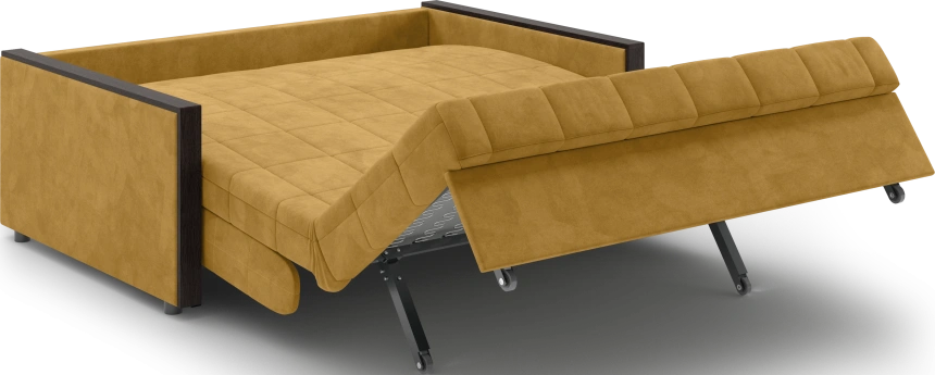 ​Диван прямой Токио 140, модель 062, Ultra Mustard​ (соломенный​) / венге