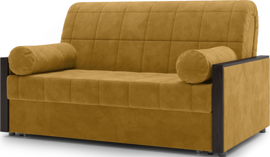 ​Диван прямой Токио 140, модель 062, Ultra Mustard​ (соломенный​) / венге