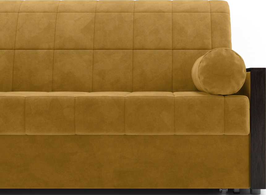 ​Диван прямой Токио 140, модель 062, Ultra Mustard​ (соломенный​) / венге