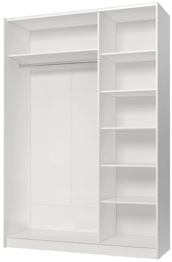 Шкаф-купе Марвин-3 двухдверный,183x220, Белый / Белый глянец